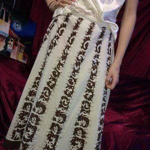 Route 66 Brown Cream BOHO Maxi Skirt Sm